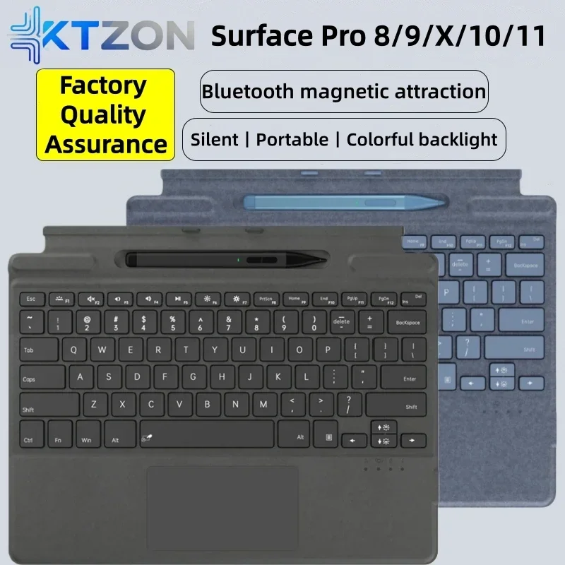 Tablet Accessories Keyboard - New Upgraded Surface Pro 8/9/X/10/11 Bluetooth
