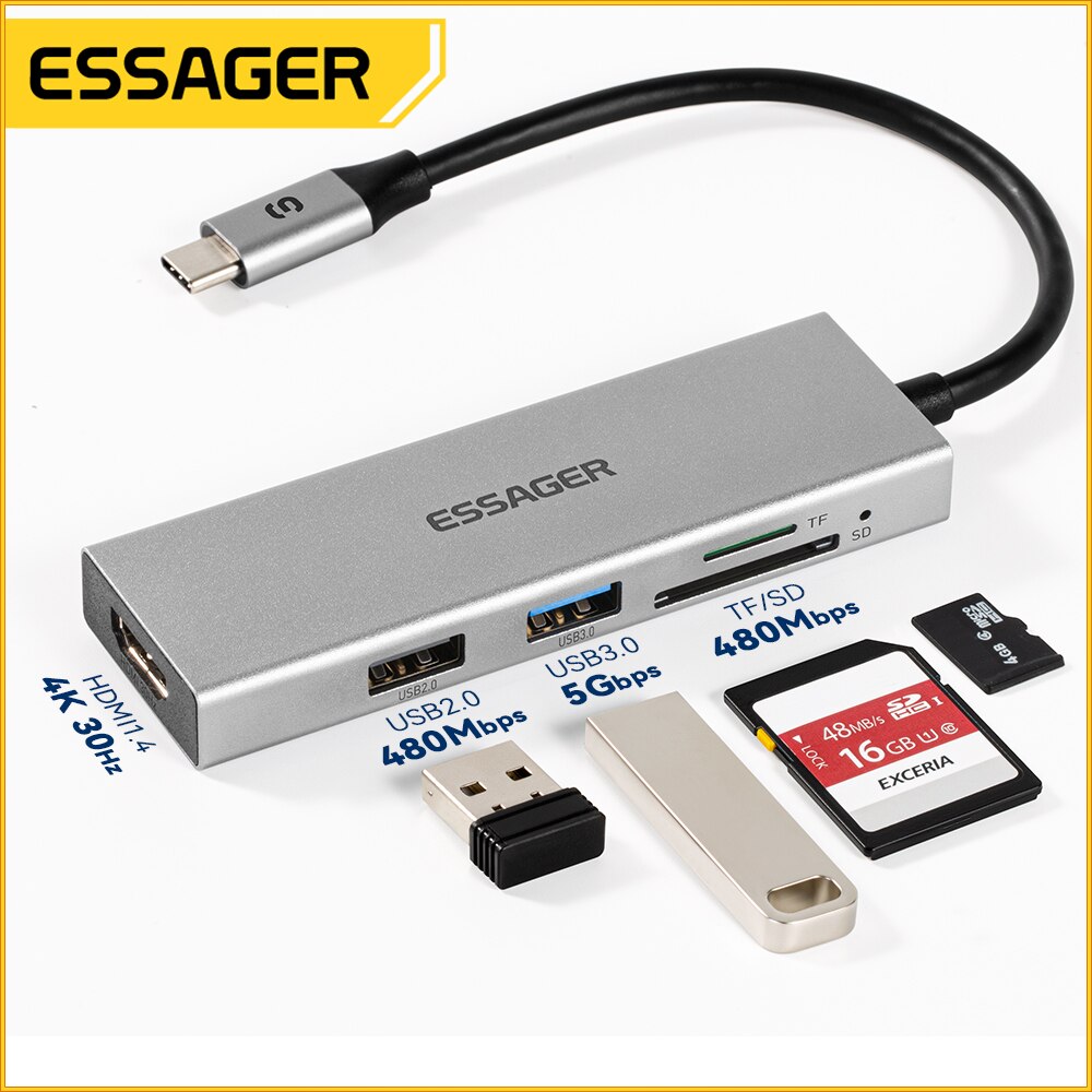 Essager 5 in 1 USB C HUB HDMI- - Hdmi Adapter Tablet review and price