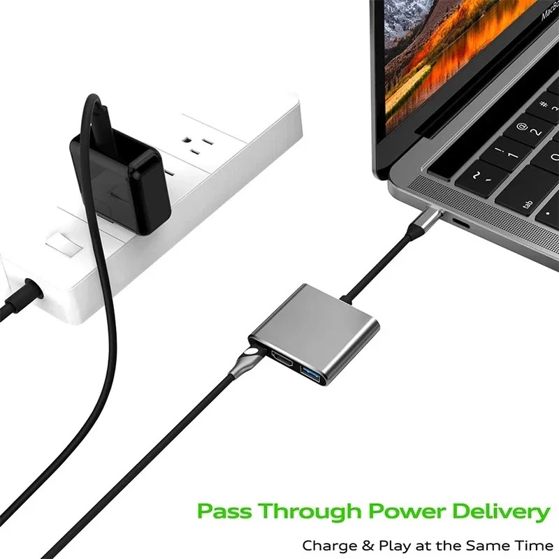 USB C HUB 3in1 Type C 3.0 to H - Hdmi Adapter Tablet review and price