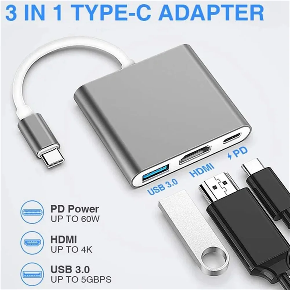 USB C HUB 3-in-1 Multiports Ad - Hdmi Adapter Tablet review and price