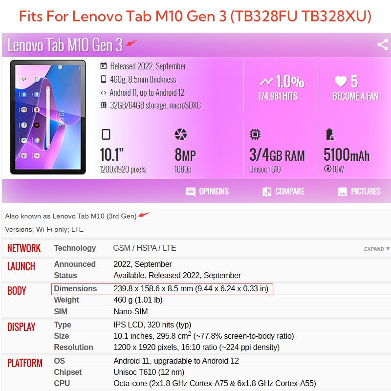 For Lenovo Tab M10 3rd Gen 10. - Tablet Accessories Lenovo review and price