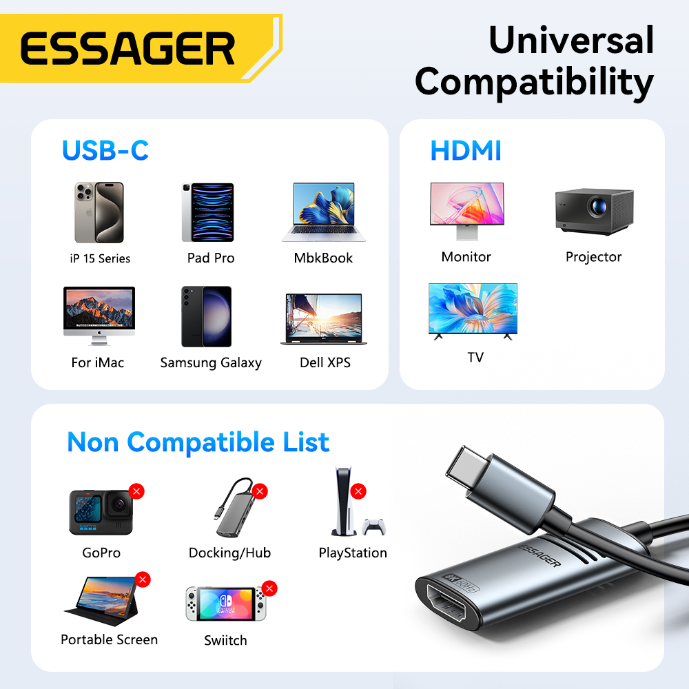Essager HDMI To USB Type C Ada - Hdmi Adapter Tablet review and price