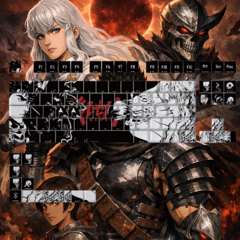 BERSERK Theme Anime Keycap 98  - Tablet Accessories Keyboard review and price
